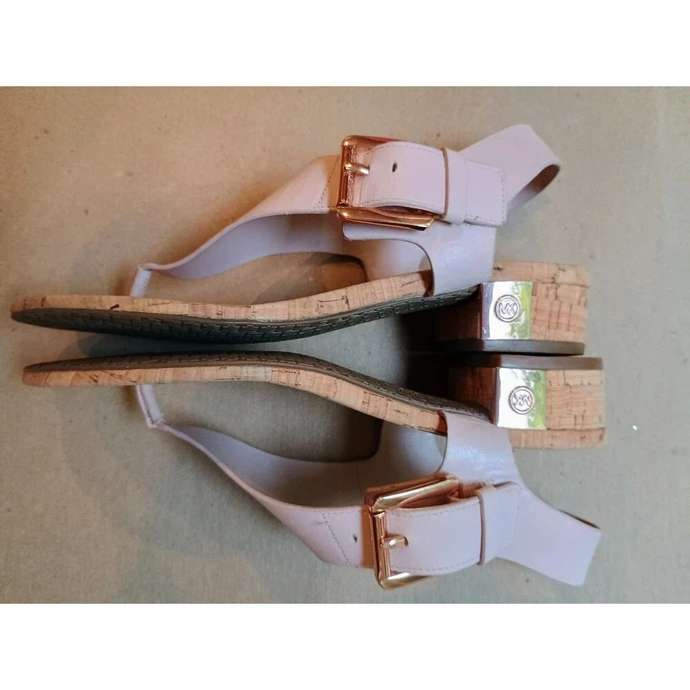 Michael Kors London Thong Sandal Block Heel Size 7 Pale Pink Sandal